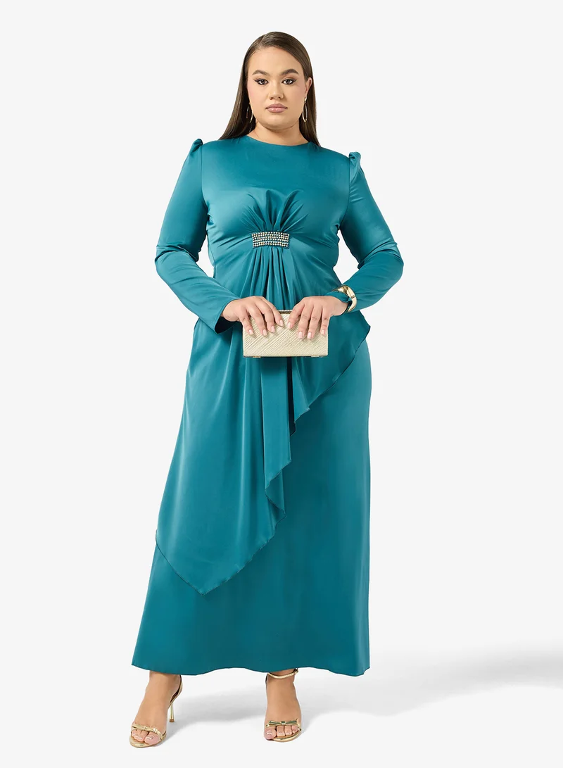 Khizana Plus size A-line Dress With Embellished Waist